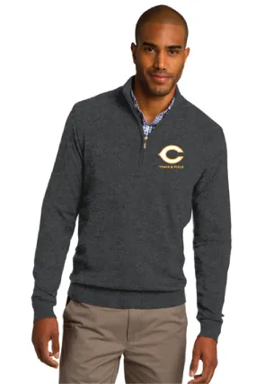 1/2-Zip Sweater / Charcoal Heather / Cox High School Track and Field