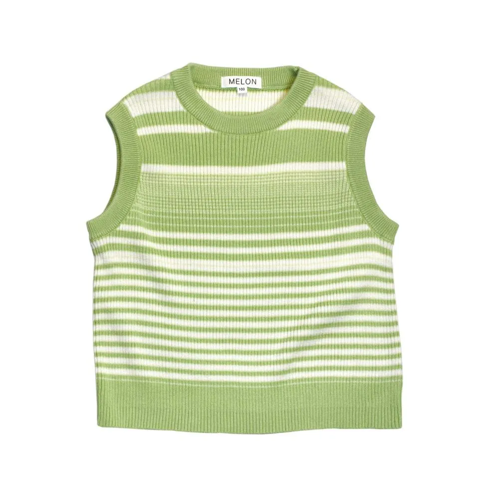 Cotton Knit Vest, Avocado