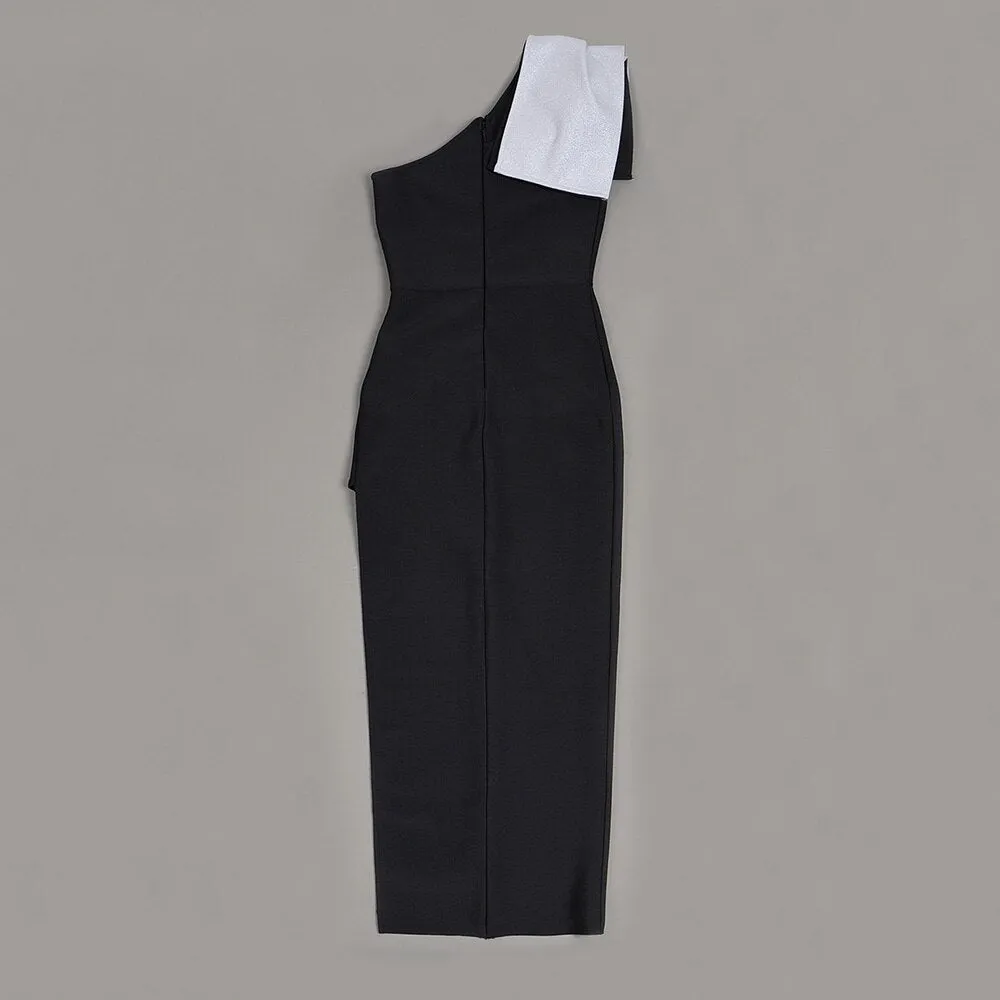 Draped High Split Dress
