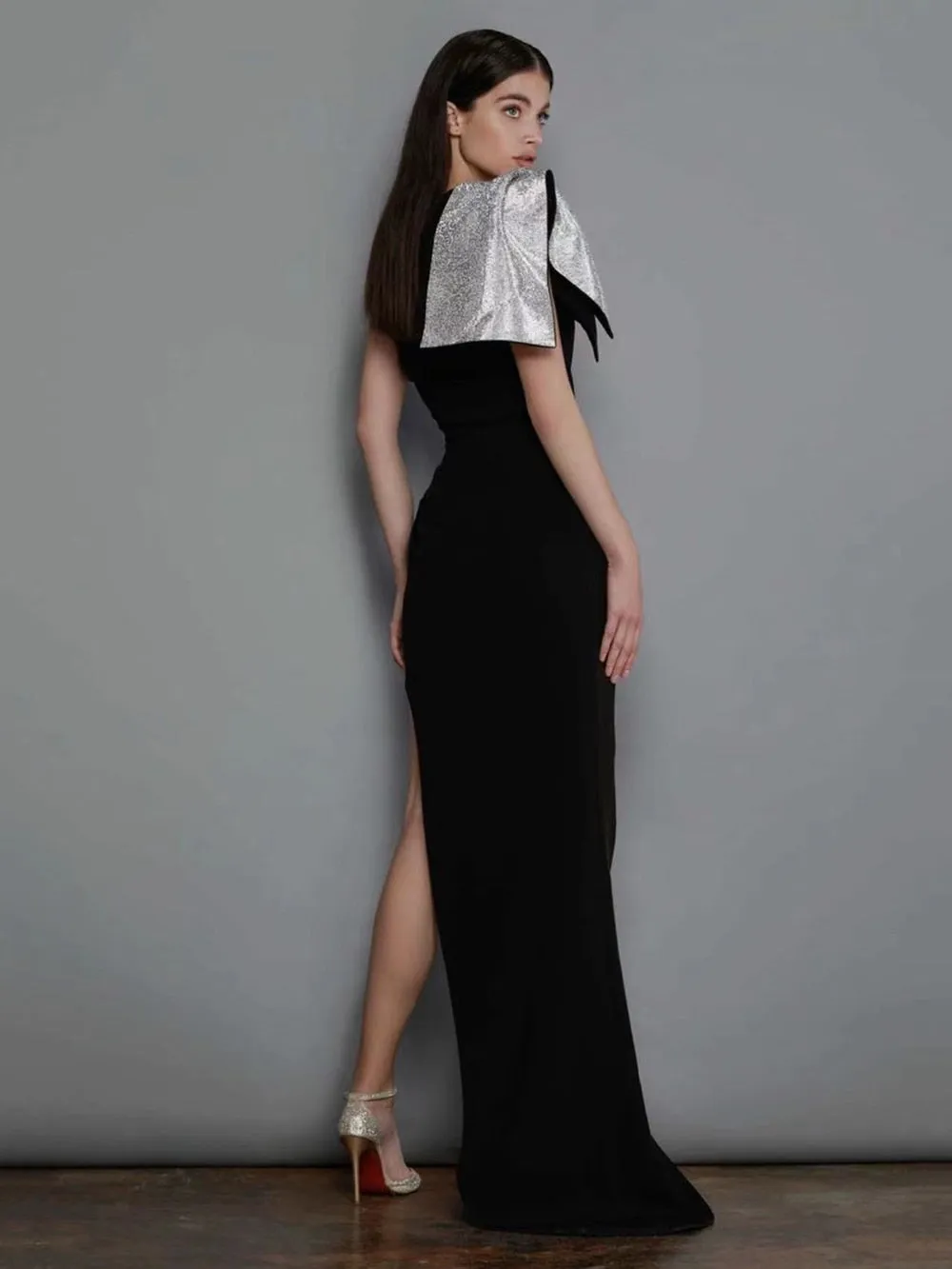Draped High Split Dress