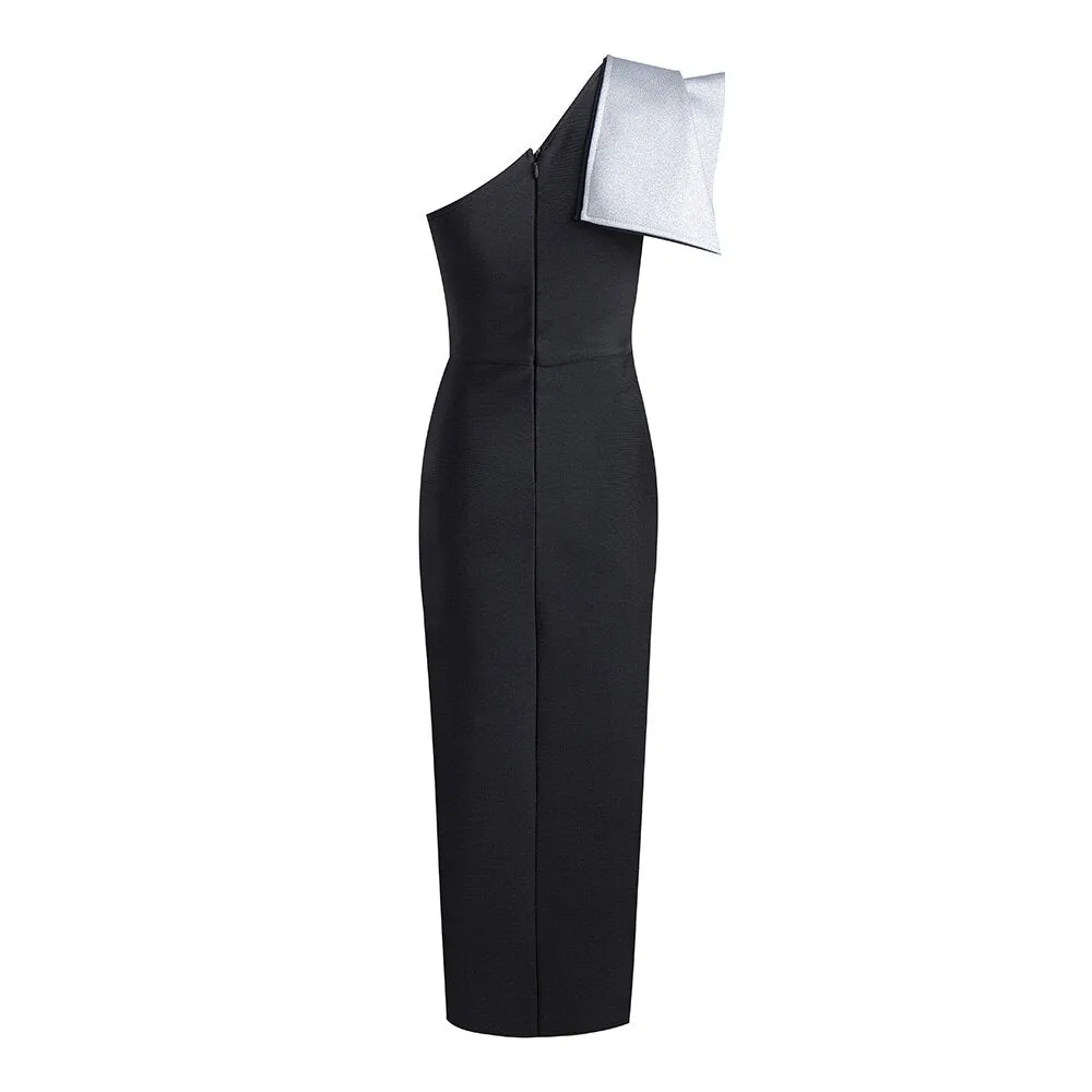 Draped High Split Dress