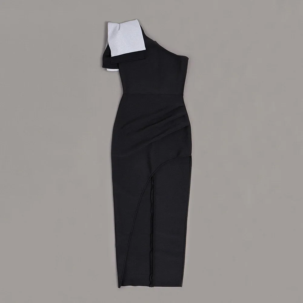 Draped High Split Dress