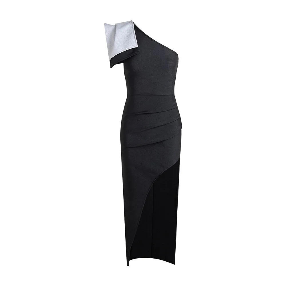 Draped High Split Dress