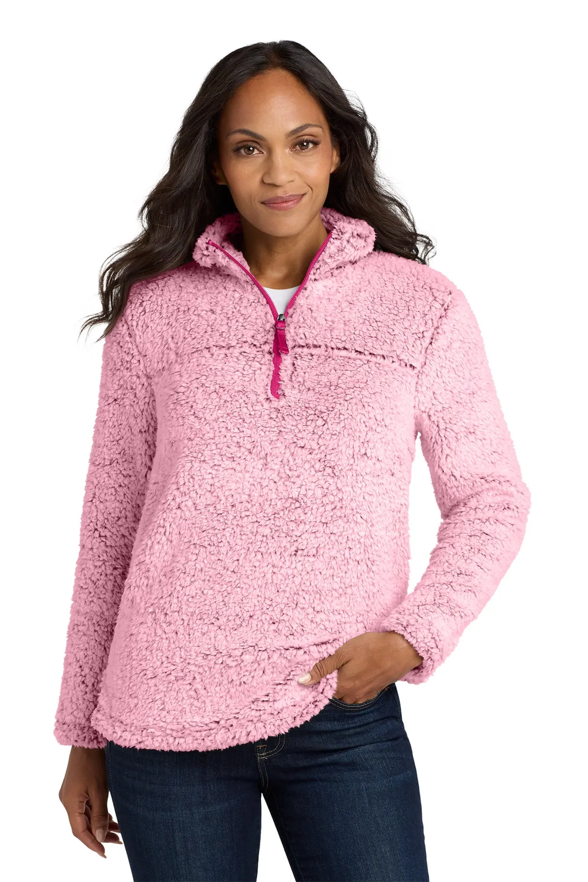 EMBROIDERED - L130 - Port Authority® Ladies' Cozy 1/4-Zip Fleece Sweater