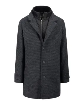 Fynch-Hatton Standcollar Pattern Charcoal Coat