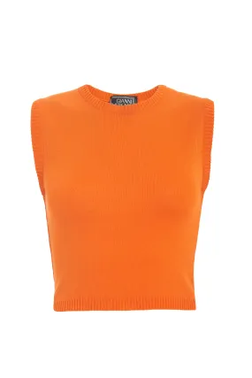 Gianni Versace Couture orange knitted sleeveless top