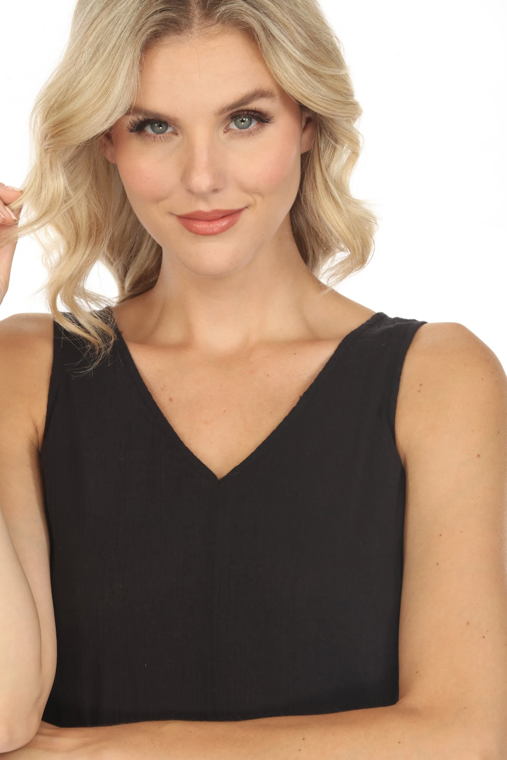 Johnny Was Calme Tiered Ruffles V-Neck Trapeze Dress O31116 *