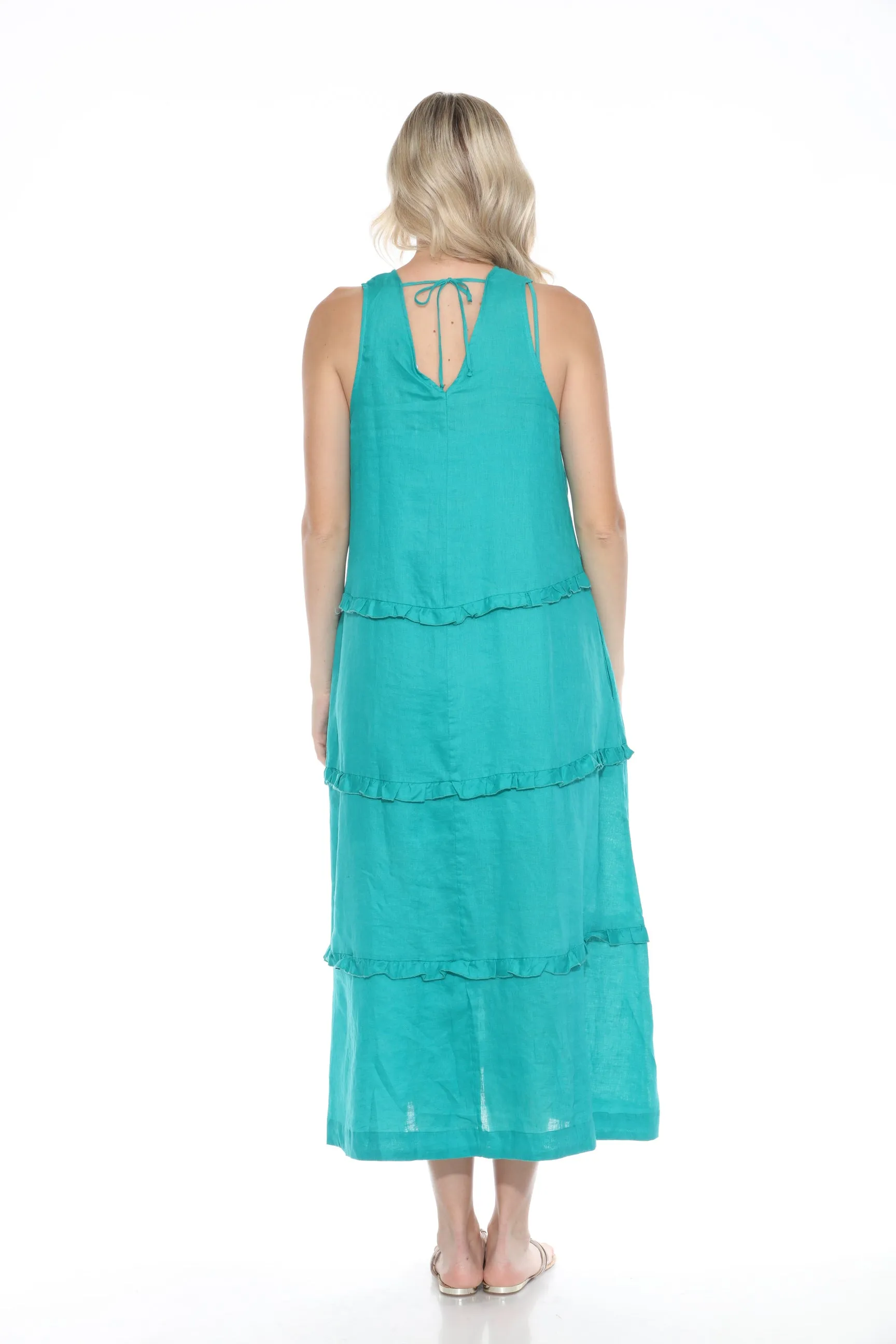 Johnny Was Calme Tiered Ruffles V-Neck Trapeze Dress O31116 *