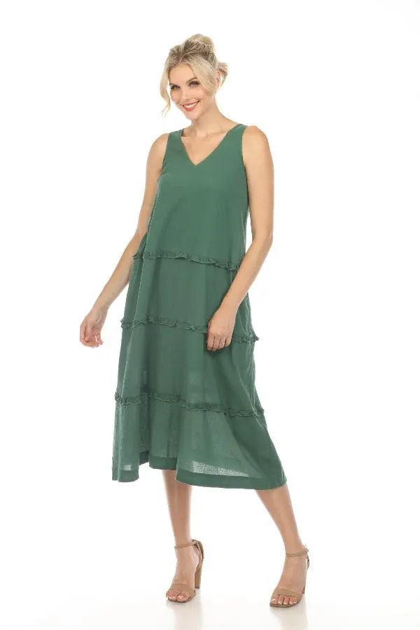 Johnny Was Calme Tiered Ruffles V-Neck Trapeze Dress O31116 *