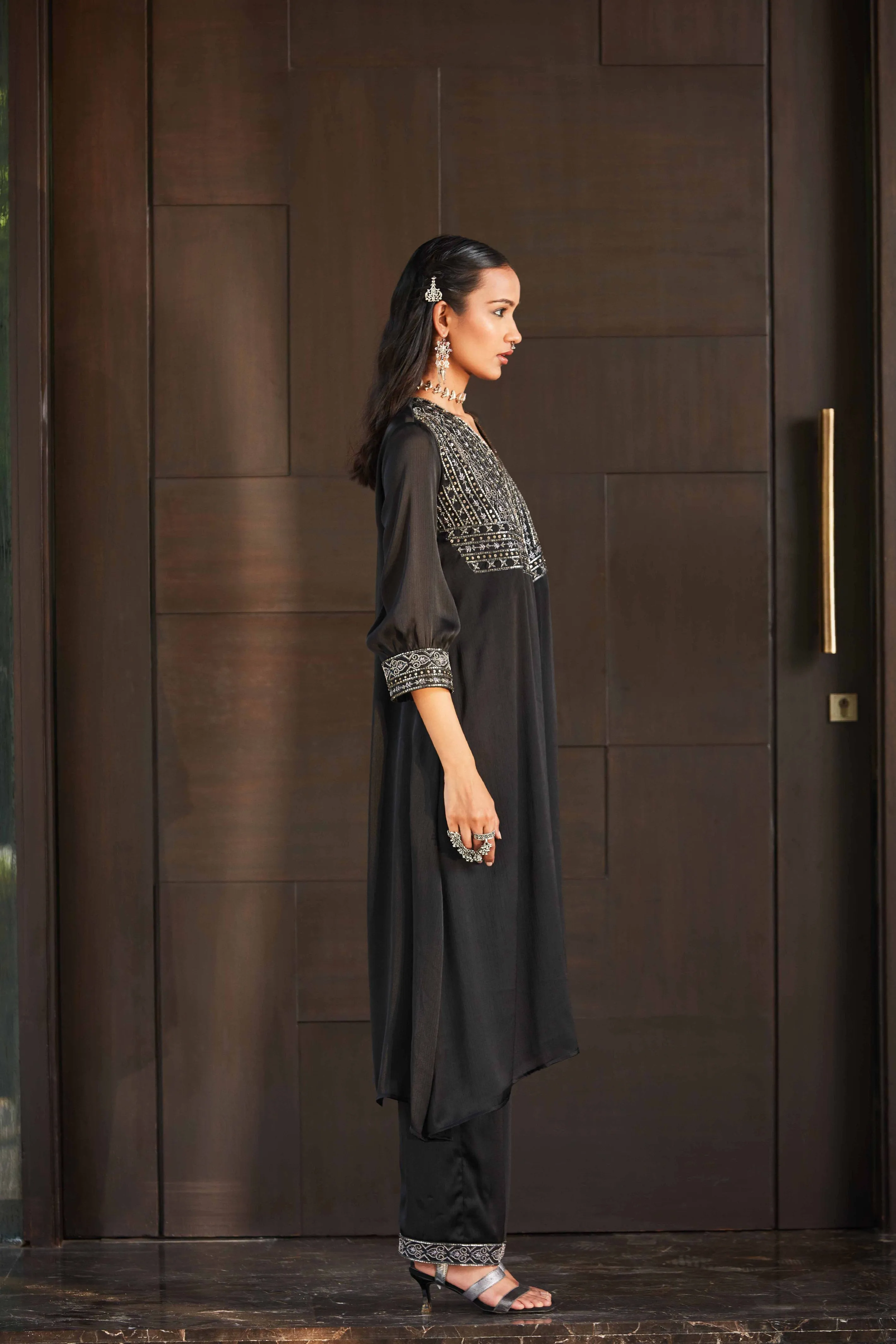 Mariam Kurta & Wide Flared Pants Set