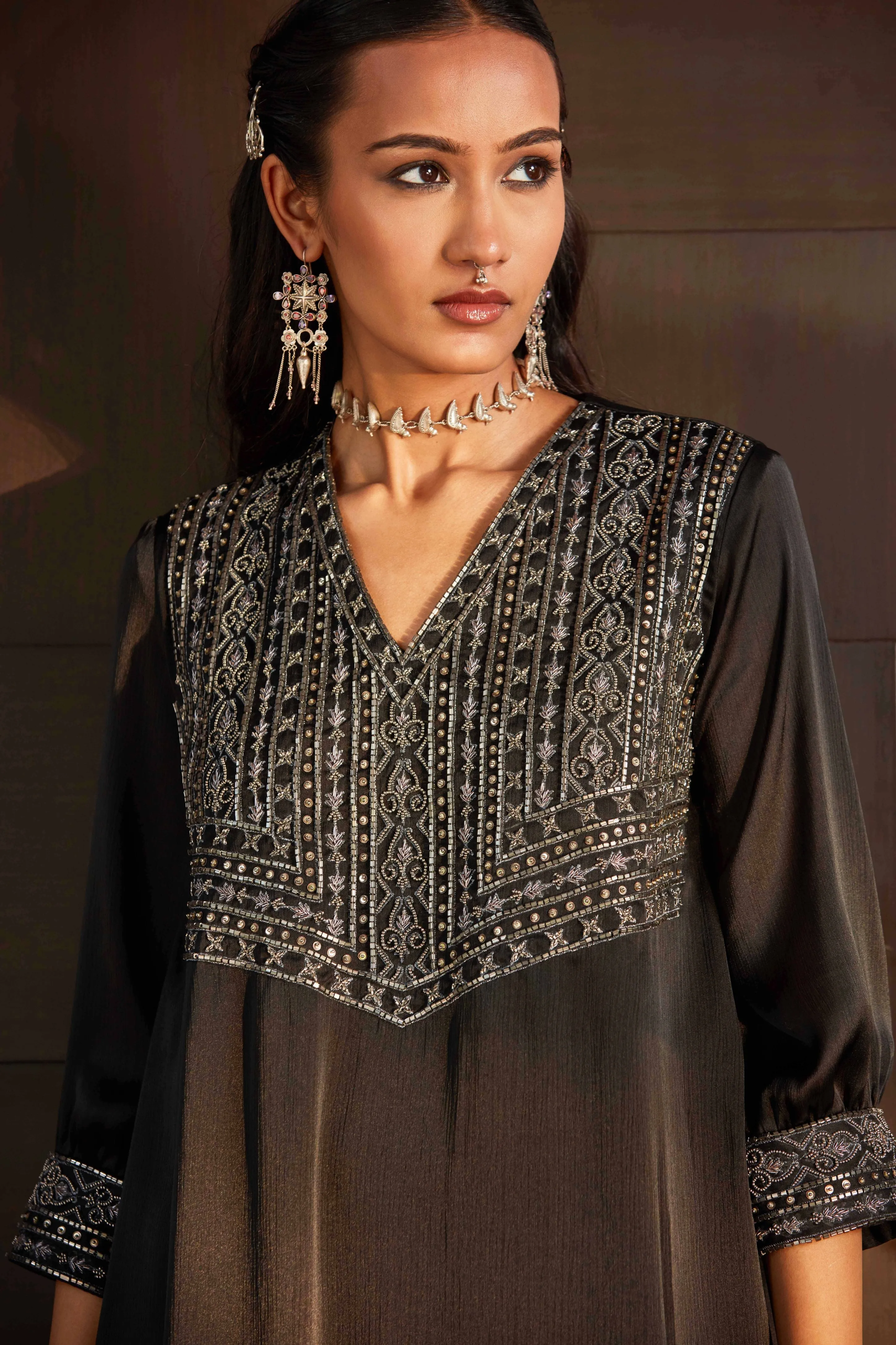 Mariam Kurta & Wide Flared Pants Set