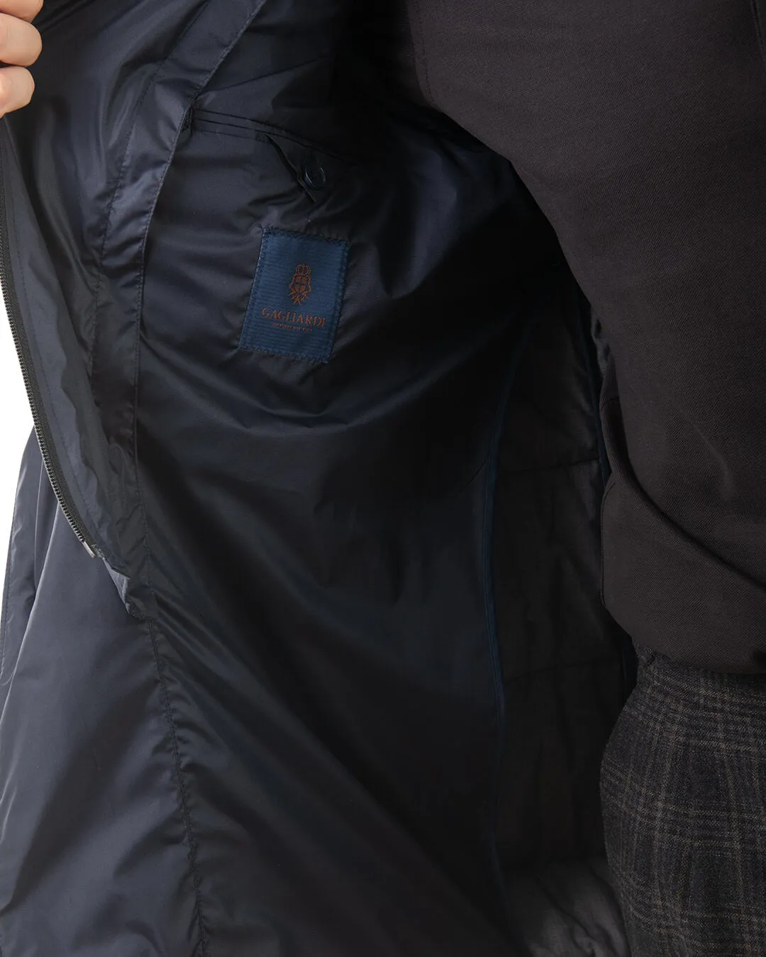 Navy Technical Wadded Pettorina Coat