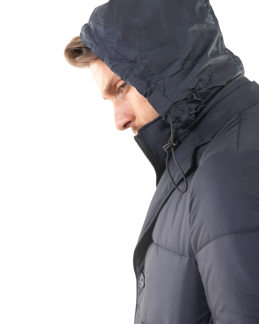 Navy Technical Wadded Pettorina Coat