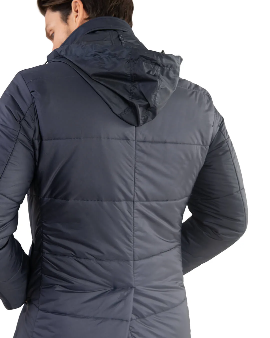 Navy Technical Wadded Pettorina Coat