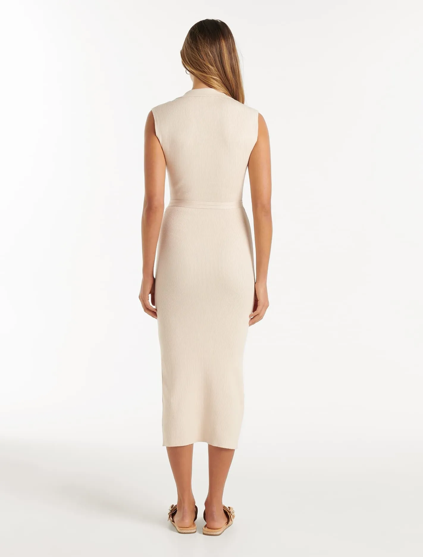 Suzana Collar Belted Knit Dress