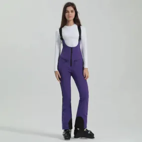 Women Chic Slim Fit Zip-up Snow Bibs Pants
