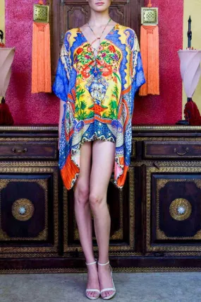 Yellow caftan Tops Tapestry Print